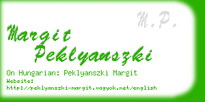 margit peklyanszki business card